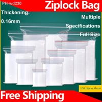 Ziplock Bag 16 Silk Zip Lock Plastic Sealing Bag100pcs Transparent PE Poly Bags Fresh Storage Food Envelope Bag Reusable Zip Bag