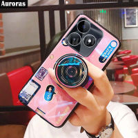 เคสมือถือสำหรับ Realme C51ฝาครอบด้านหลังกล้องซิลิโคนนิ่มลายการ์ตูนน่ารักขาตั้งคู่ป้องกันการตกสำหรับ Realme C51เคสโทรศัพท์