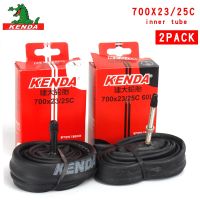 2ชิ้น700X23ยางในจักรยาน Kenda/25C N วาล์ววาล์วฝรั่งเศส700C ขี่จักรยานเสือภูเขาบิวทิล Ruer ชิ้นส่วนยาง