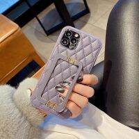 เคสสำหรับ Apple iPhone โทรศัพท์ที่ยึดเฟรม Lambskin ทรงสี่เหลี่ยมขนาด14 13 12 Pro Max Plus เคสฝาหลังทันสมัยจาก GGQcase