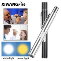 Mini Medical LED Flashlight USB Charging Lighting Dual Light Source Torch Portable Hospital Care Pen Clip Lights Dentist Nursing Rechargeable  Flashli