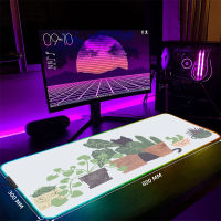 ศิลปะนามธรรมขนาดใหญ่ RGB แผ่นรองเมาส์เล่นเกม Mousepads LED แผ่นรองเม้าส์ Gamer โต๊ะเสื่อยางตารางพรมปูพื้นที่มี Backlit โต๊ะแผ่น