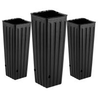 50 Pcs Pots Square Black Planter Deep Tree Pots Grow Bags Plants Tree Nursery Pots Tall Black Flower Pot