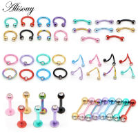 Alisouy 1ชิ้น16กรัม Anodized Keluli Tahan Karat Kristal Perhiasan Badan Helix Menindik Ing Kidung Bibir Labret ใส่ Cincin Tawanan