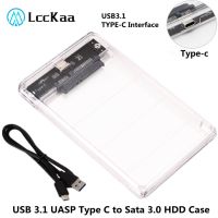 LccKaa USB 3.0 Type C Transparent HDD Case For SSD External Hard Disk Drive HDD Box/Enclosure 2.5 HD Optibay SATA to USB 6Gbps