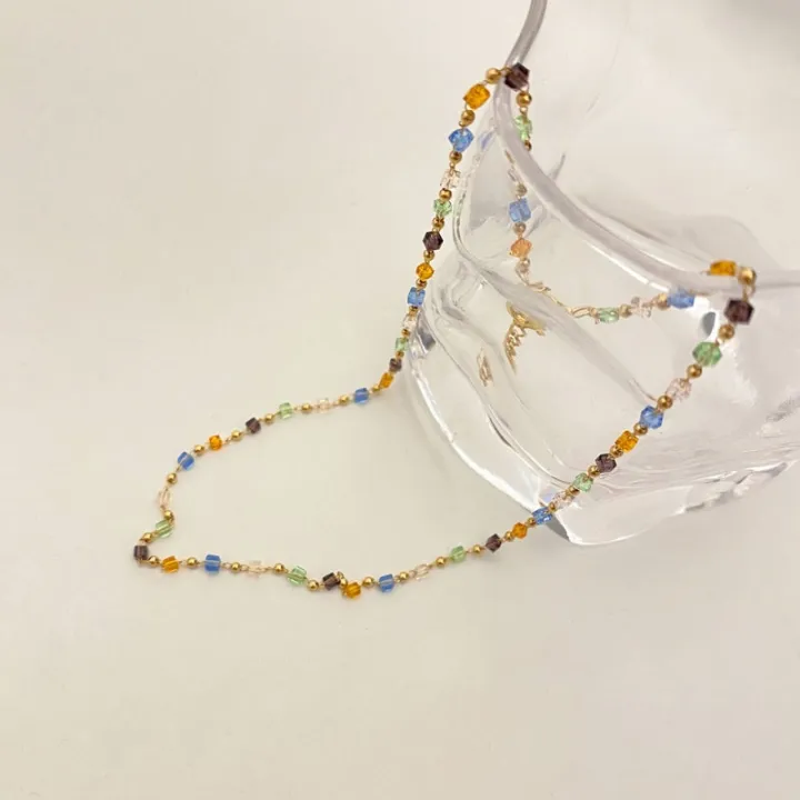 cod-colorful-beaded-necklace-korean-net-design-chain-ins-accessories