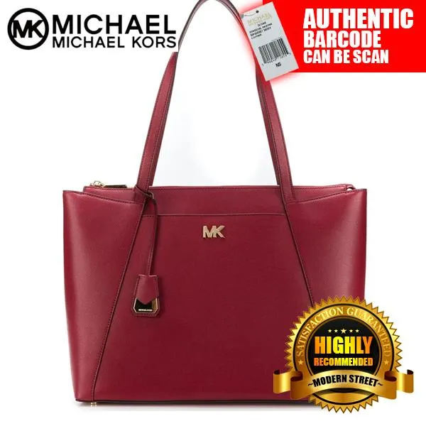 NWT] Michael Kors 30S8GN2T2L Maddie Medium Crossgrain Leather Tote (Red) |  Lazada