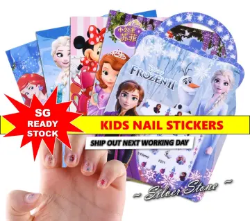 Princess Frozen Elsa And Anna Sophia Makeup Toy Nail Stickers Mermaid Mickey  Minnie Sticker Toys For Children Girl Gift