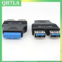 QB7LA Store Dual Port USB 3.0 to Motherboard Mainboard Internal 20pin Header Adapter 20-pins to 2 X USB A Female