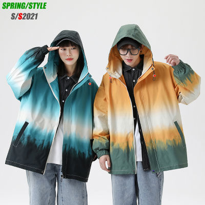 Harajuku Hip Hop couple Hooded Jacket 2021 Autumn Korean Style Hip Hop Loose Uni All-match Fashion High Street Print Outwear