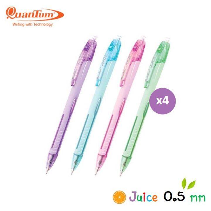 โปรโมชั่น-คุ้มค่า-ปากกา-quantum-juice-ขนาด-0-5-มม-ปากกาลูกลื่น-ยี่ห้อ-ควอนตั้ม-รุ่น-จุ๊ยส์-หมึกสีน้ำเงิน-4-ด้าม-12-ด้าม-ball-point-pen-ราคาสุดคุ้ม-ปากกา-เมจิก-ปากกา-ไฮ-ไล-ท์-ปากกาหมึกซึม-ปากกา-ไวท์-บอ