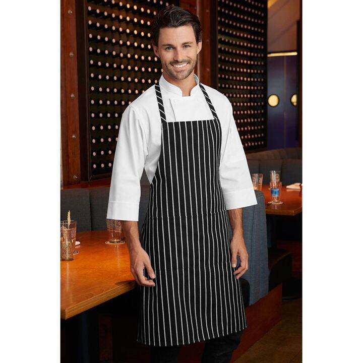 Uniform Cotton Hotel Chef Aprons Chalk Stripe Bib Apron Full Apron ...