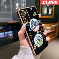 JIUMOO เคสสำหรับ OPPO A16 A16s A54s เคสโทรศัพท์ลายการ์ตูนบางอวกาศนักบินอวกาศหรูหราเคลือบด้านข้างเคสซิลิโคนนิ่มดั้งเดิมคลุมทั้งหมดเคสป้องกันทนแรงกระแทกกล้อง