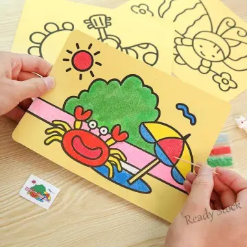 Creative DIY Sand Painting Kids Montessori Toys Children Crafts Doodle  Colour Sand Art Pictures Drawing Paper Educational Toys