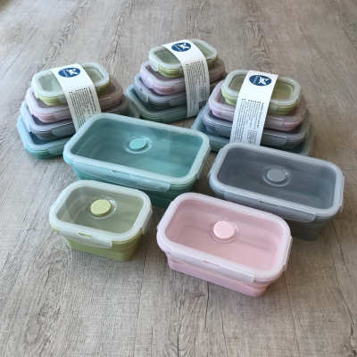 RePlanetMe Pastel Family Foldables Lunch Box (Set of 4 Sizes) กล่องข้าวพับได้สีพาสเทล (ชุด 4 ขนาด) (650 g)