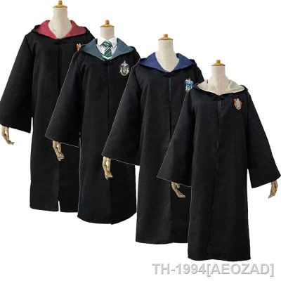 AEOZAD Feitiçaria Horrible Robe Cloak สำหรับผู้ใหญ่ Wizard House Easy Magic School Corvinal Sonserina Hufflepuff คอสเพลย์ เครื่องแต่งกายฮาโลวีน เสื้อคลุมฮาโลวีน