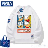 ✓◙✱ เสื้อกันหนาว คอกลม ผ้าฝ้าย และผ้ากํามะหยี่ ขนาดใหญ่ ลาย NASA แฟชั่นฤดูใบไม้ผลิ และฤดูใบไม้ร่วง สําหรับผู้ชายและผู้หญิง