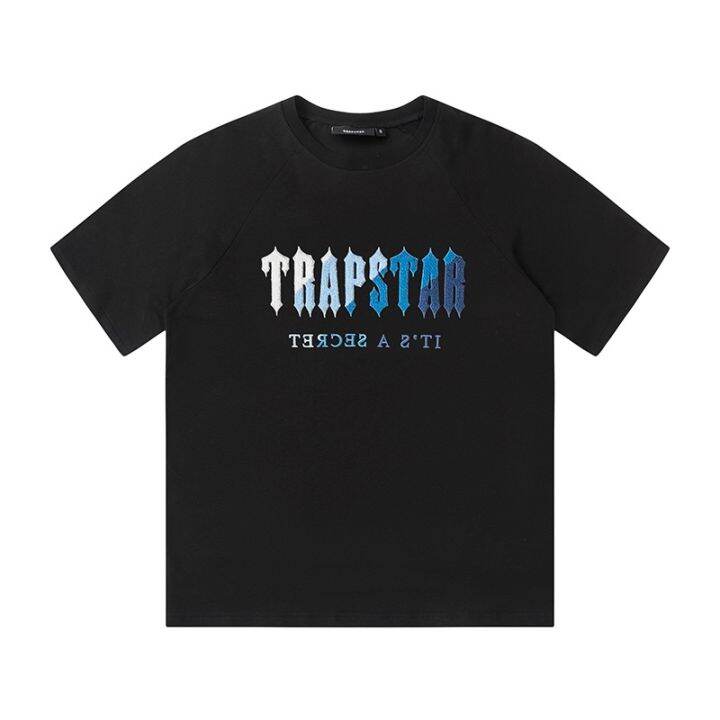 เสื้อยืดแขนสั้น-ปักลาย-trapstar-สีพื้น-สําหรับผู้ชาย-และผู้หญิง