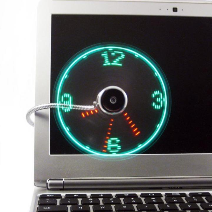นาฬิกา-usb-ปรับได้ที่ทนทานแบบ-usb-ขนาดเล็กมีความยืดหยุ่นไฟ-led-นาฬิกาตั้งโต๊ะแสดงเวลาแกดเจ็ตสำหรับแล็ปท็อป-pc-feona