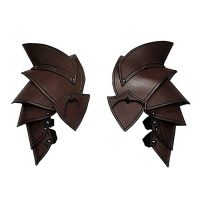 Halloween Leather Pauldrons Medieval Double Shoulder Armor Spaulders Elf Archer Knight Cosplay Costume Larp Props For Women Men