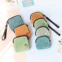 New Winter Mini Bag Women Coin Purse Retro Short Wallet Ladies Fashion Solid Color Portable Wrist Band Small Bags Hand Purses