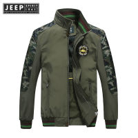 JEEP SPIRIT 1941 ESTD ชุดทำงานลำลองลายพรางของผู้ชายเสื้อโค้ตทรงหลวมคอตั้ง