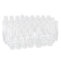 50-pack Empty Clear Plastic Fine Mist Spray Bottles with Microfiber Cleaning Cloth, 20ml Refillable Container Perfect for Cleaning Solutions, Oils, Air Freshener, Toner and More