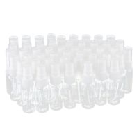 50-pack Empty Clear Plastic Fine Mist Spray Bottles with Microfiber Cleaning Cloth, 20ml Refillable Container Perfect for Cleaning Solutions, Oils, Air Freshener, Toner and More