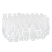 50-pack Empty Clear Plastic Fine Mist Spray Bottles with Microfiber Cleaning Cloth, 20ml Refillable Container Perfect for Cleaning Solutions, Oils, Air Freshener, Toner and More