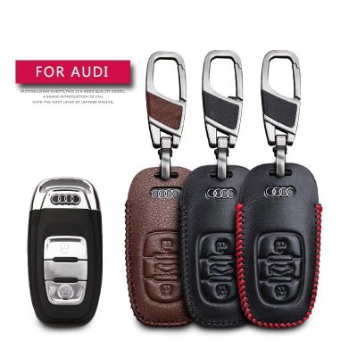 dvvbgfrdt Leather Car Key Case Cover For Audi B6 B7 B8 A4 A5 A6 A7 A8 Q5 Q7 R8 TT S5 S6 S7 S8 SQ5 Protection Key Shell Skin Bag Only case