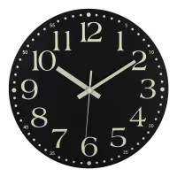 Luminous Wall Cloc,12 Inch Silent Non-Ticking Battery Operated Clock, Lighted Wall Clock Decoration for Bedroom