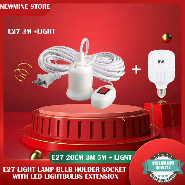 BUY ONE E27 Lamp Holder Cord 360 ROTARY SOCKET FREE 5W Bulb Degree