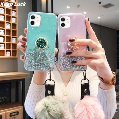「Enjoy electronic」 Luxury Plush Glitter Phone Case For iPhone 14 13 12 11 X XS XR XSMax 7 8 Plus 6 6S 12Pro 13Pro Holder Cover For iphone 12 cases