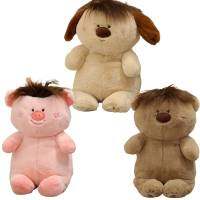 Plush Hilarious Hairstyle Toy Dog Pig Bear Super Soft Pillow Decorations Gift