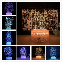 Anime 3D Lamp JoJo Bizarre Adventure LED Night Light Jolyne Cujoh Kujo Jotaro Jotaro Cookie Jonathan Joestar Figure Kid Manga Gift