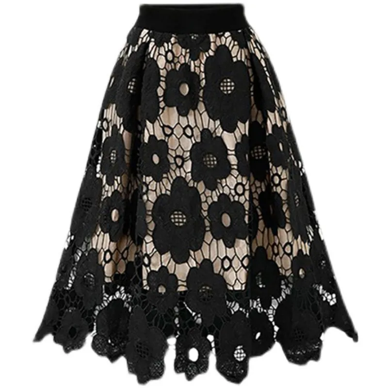 Black lace skirt clearance 5xl