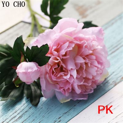 （A SHACK） YO CHODecoration สำหรับบ้านประดิษฐ์ Peony2หัวตกแต่งงานแต่งงาน HighSilk ปลอม Peony