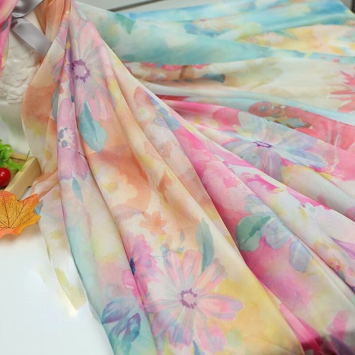 Xintianji Thin 30D Summer Flower Printing Chiffon Fabric By The Yards ...