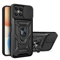 Honor X8 Case, WindCase Rugged Armor Protection Case with Slide Camera Cover &amp; Ring Holder Stand for Honor X8