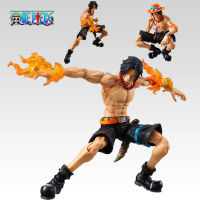 โมเดลแอคชั่นฟิกเกอร์ One Piece Figma Luffy Ace VAH Monkey D Luffy Portgas D. Ace Straw Hat Fire Fist บรรจุอยู่ในกล่องพีวีซี ขนาด 18 ซม.