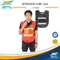 SPORTLAND เสื้อจราจร 4 แถบ TRAFFIC VEST 4 stripes สีส้มแดง (480)