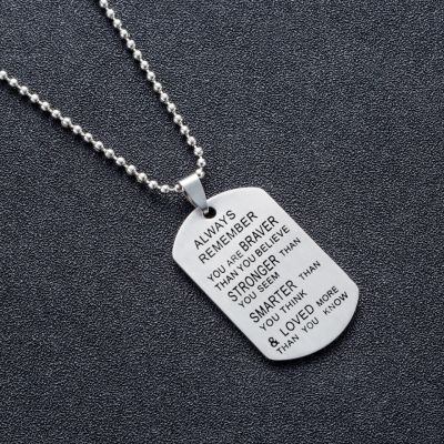 【CW】Stainless steel chain necklaces mens Dog tags army pendant necklace Fashion always loved keychain best friend jewelry gifts