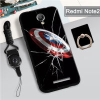 เคสซิลิโคนนุ่มสำหรับ Xiaomi Redmi Note 2สไตล์กล่องป้องกันการตกเต็มรูปแบบป้องกันรอยขีดข่วนที่ครอบสำหรับ Xiaomi โทรศัพท์เคสแถมฟรีเชือกและที่ยึดแบบห่วง