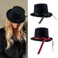 Panaman Woolen Hat With Bow Belt Womens Sun Shading Men Jazzs Top Hat For Party