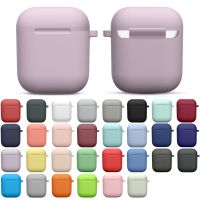 Silicone Cases With Hook Cover For Apple Airpods 1/2 Protective Shockproof Wireless Earphone Cover For airpods 2 1 case Box Bags Headphones Accessorie