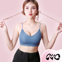 OVO สปอร์ตบรา รุ่น Q7057 เสื้อในไร้โครง สายไขว้หลัง เซกซี่ ฟองน้ำ3D ฟองน้ำสามารถถอดได้