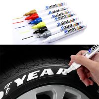 1pcs White Waterproof Cars Wheel Tire Oily Mark Pen Auto Rubber Tyre Paint Pen CD Metal Permanent Paint Marker Graffiti Touch Up Pens