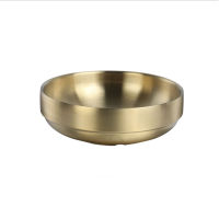 Kitchen Gold Stainless Steel Bowl Thick Double-layer Heat-prevention Bowl for Kids Ramen Ice Cream Soup Noodle Bowls