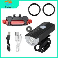 ✇ LED USB Rechargeable Bike Light Set Bicycle Headlights rear Tail Light Rainproof Smart Auto Brake Sensing Light Super Bright