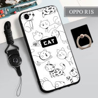 เคสนิ่มสำหรับ OPPO R1S/R8007เคสโทรศัพท์กล่องคลุมทั้งหมดทาสีป้องกันการตกกันรอยขีดข่วนฝามีที่ถือวงแหวนโทรศัพท์และเชือก